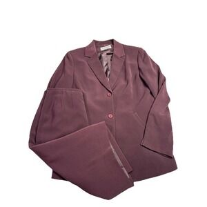 Kasper A.S.L. Suit Set Womens 10‎ Metallic Blazer Knee Skirt Pencil Career Work